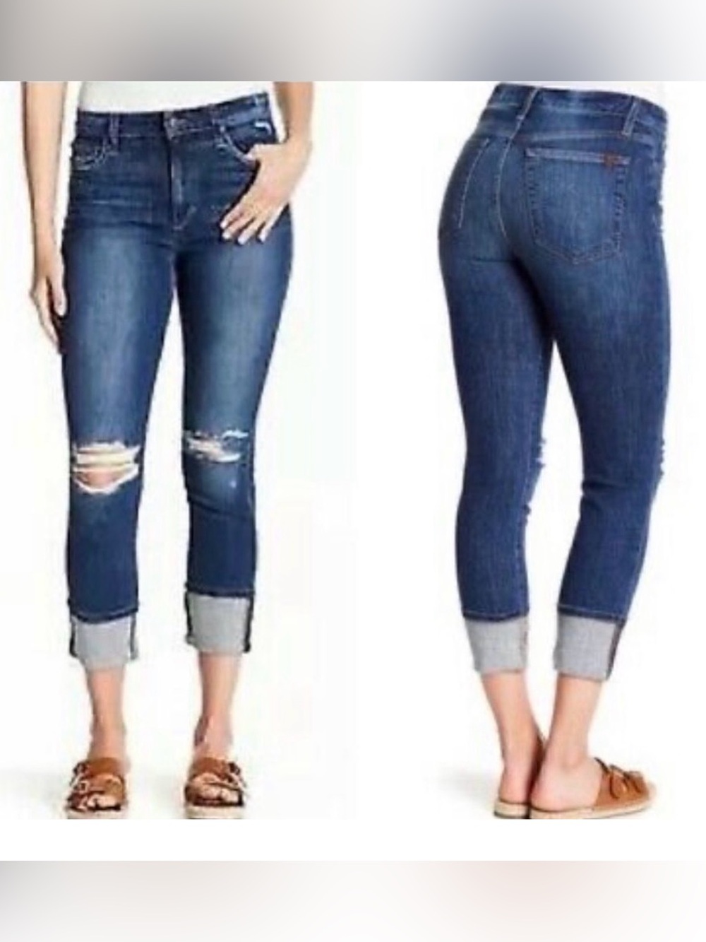 Joe’s Denim Distressed High Rise Cropped Jeans size 30
